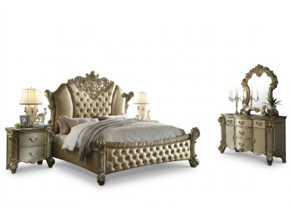 Mobili 5 pezzi Set letto + 2 comodini + cassettiera + specchio Camera da letto
