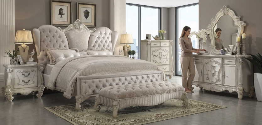 Tavolo trucco Specchio Sgabello Credenza Camera da letto Cassettiera 3 pezzi nuovo Barocco Rococò