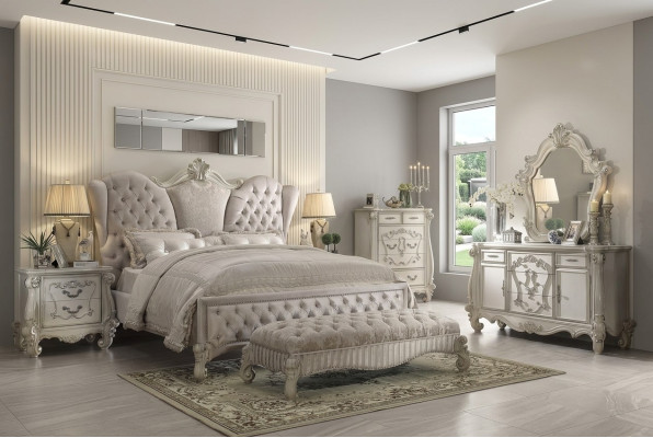 Tavolo trucco Specchio Sgabello Credenza Camera da letto Cassettiera 3 pezzi nuovo Barocco Rococò