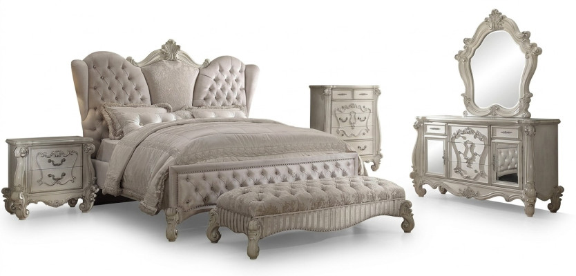 Tavolo trucco Specchio Sgabello Credenza Camera da letto Cassettiera 3 pezzi nuovo Barocco Rococò