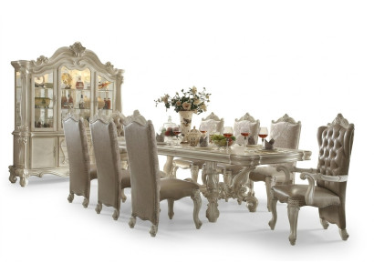 Stile barocco Set da pranzo Lussuoso tavolo da pranzo 8 sedie credenza Specchio  Stile barocco Set da pranzo lussuoso tavolo da pranzo con 8 sedie credenza specchio