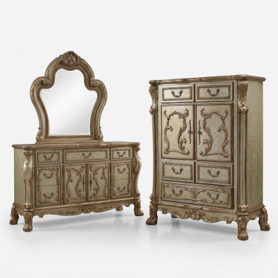 Classico stile barocco antico cassetiera credenza in legno massello nuovo.
