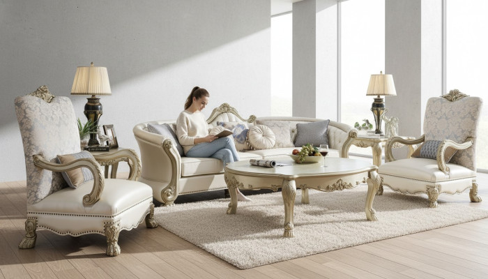Salotto di lusso Club televisivo imbottito poltrona reale design divano sofa.