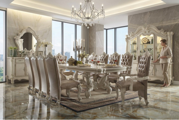 Tavolo da pranzo reale + 6 sedie Set completo sala da pranzo 7 pezzi.