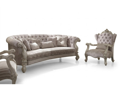 Divano Chesterfield a 4 posti in stile classico di lusso con rivestimento, divano in tessuto barocco.