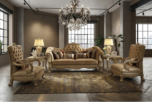 Set di divani 3 + 1 + 1 posti Chesterfield di lusso divani divani imbottiti6261.
