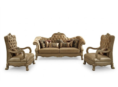Set di divani 3 + 1 + 1 posti Chesterfield di lusso divani divani imbottiti6261.