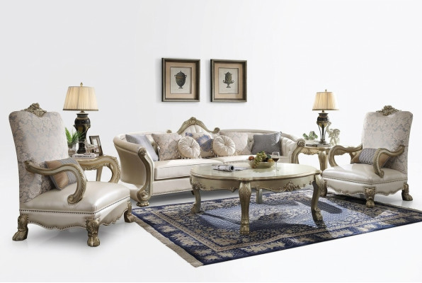 Set divani in pelle di lusso 4+1+1 posti con tavolino
