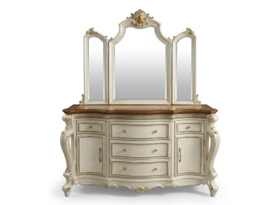 Buffet credenza cassettiera con specchio Lavorazione artigianale Legno vero Stile rococò barocco