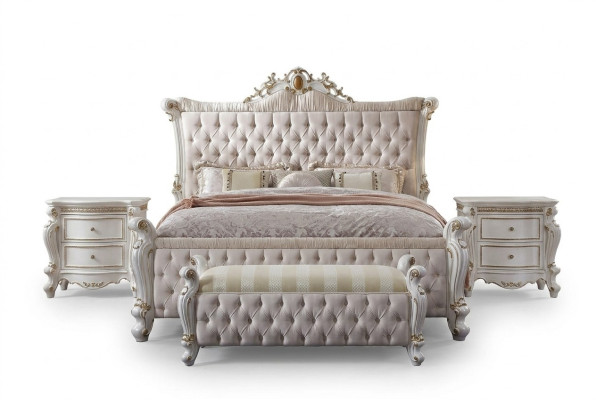 Chesterfield set da camera da letto 3 pezzi. Set letto + 2 comodini stile barocco