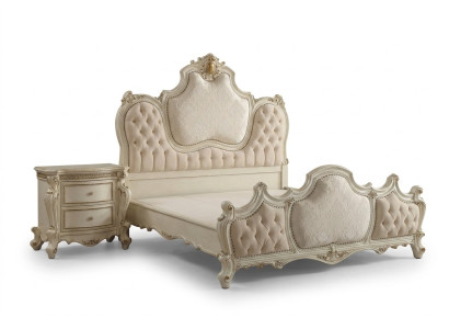 Letto classico in stile barocco Chesterfield rococò in stile hotel, doppio in pelle antica.