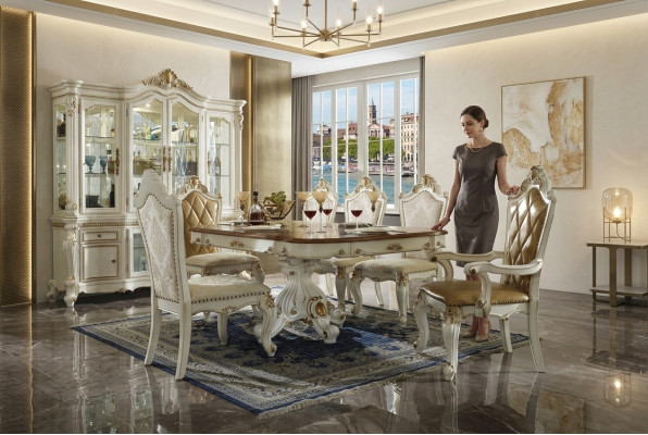 Sedie da pranzo 1x sedia Decorazione Poltrona Set Lounge Club con braccioli di lusso