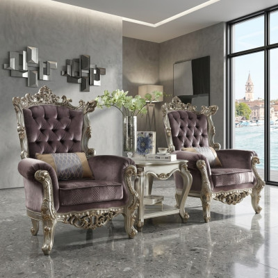 Poltrona monoposto in stile antico beige con sedie barocche in legno trono reale.