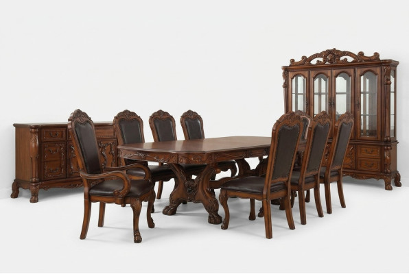 Sala da pranzo Set tavolo 6 sedie con braccioli buffet comò set vetrina