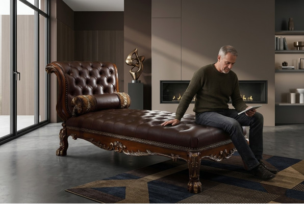 Chaiselongues Chesterfield Letto Ottomana Divano Chaise Sofa Couch Chesterfield