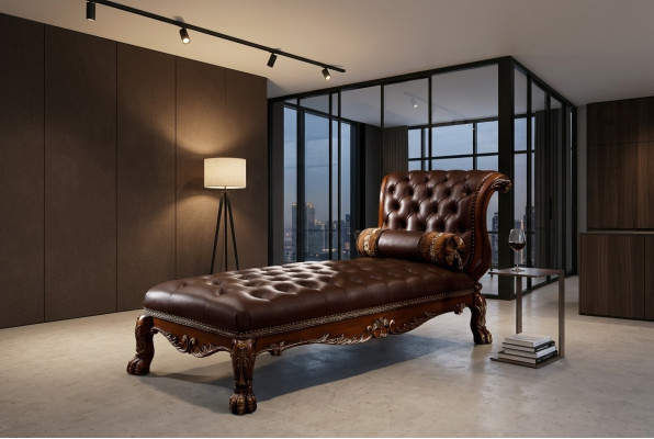 Chaiselongues Chesterfield Letto Ottomana Divano Chaise Sofa Couch Chesterfield