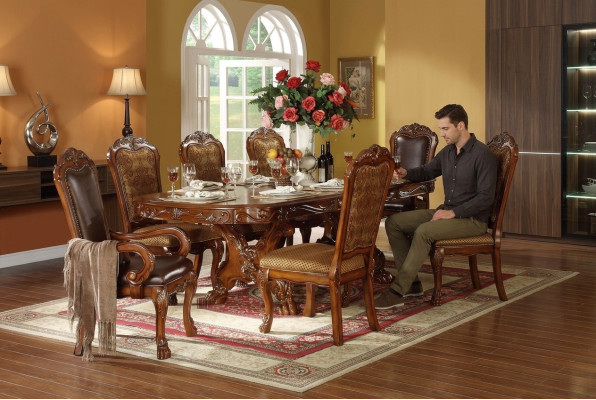 Tavolo da pranzo reale Tavolo Tavoli Tavolo in legno Decorazione classica Stile rococò Barocco