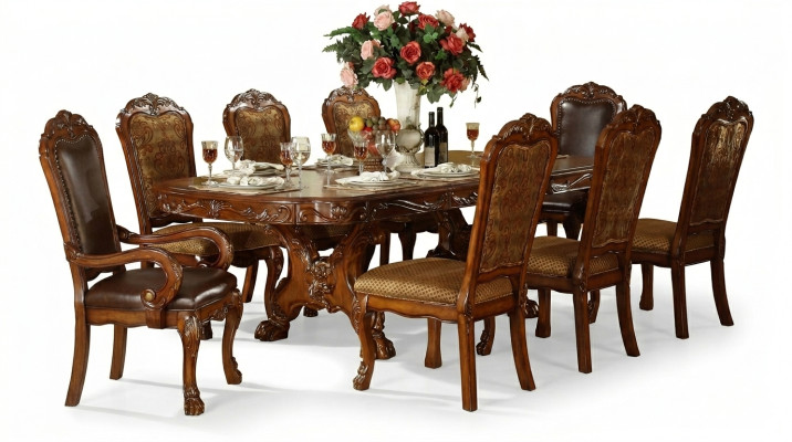 Tavolo da pranzo reale Tavolo Tavoli Tavolo in legno Decorazione classica Stile rococò Barocco