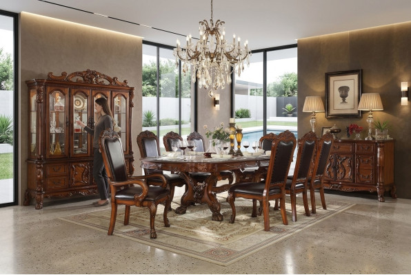 Tavolo da pranzo Tavolo Gruppo Sala da pranzo Legno Tavoli Design Soggiorno Set