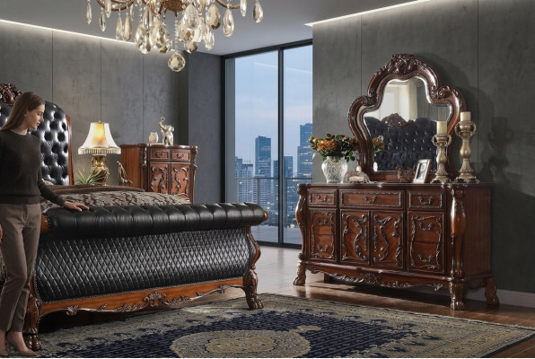 Armadietto con specchio in legno di stile barocco e rococò, nuovo credenza di pregio.