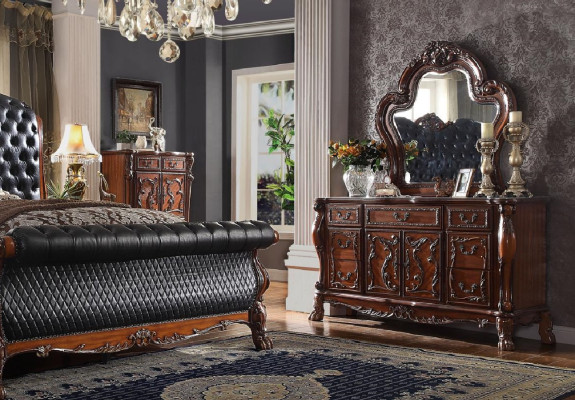 Armadietto con specchio in legno di stile barocco e rococò, nuovo credenza di pregio.