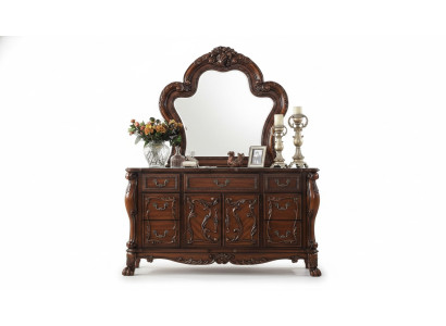 Armadietto con specchio in legno di stile barocco e rococò, nuovo credenza di pregio.