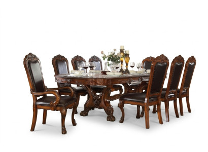 Tavolo da pranzo reale + 8 sedie Set completo da pranzo Tavolo Sedia 9 pezzi.