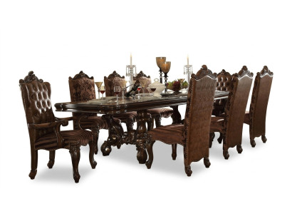 Set completo per sala da pranzo: tavolo, madia, specchio, 8 sedie.