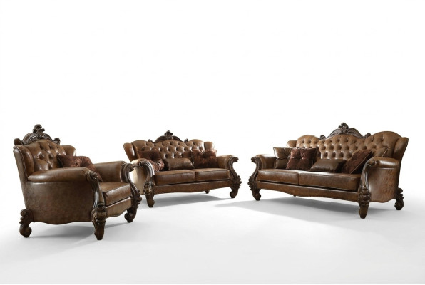 Divano 3 posti + 2 posti + 1 posto Divano Couch Set di divani in pelle.