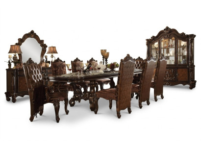 Set completo classico Tavolo da pranzo + x6 sedie Chesterfield Set da pranzo