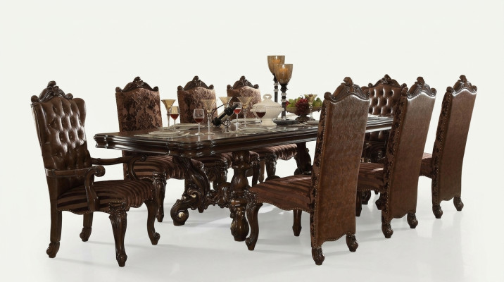 Tavolo da pranzo classico in legno con set da pranzo per sala da pranzo 8 sedie, set da designer