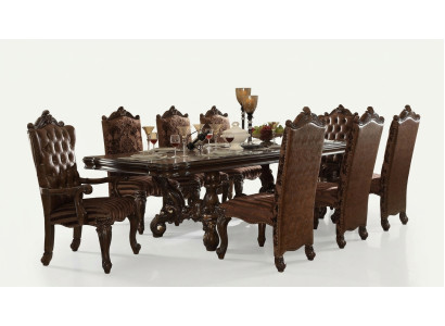 Tavolo da pranzo classico in legno con set da pranzo per sala da pranzo 8 sedie, set da designer