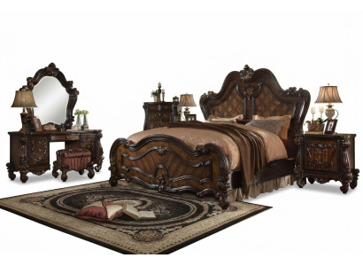 Tavolino trucco Specchio Sgabello console di lusso Comò di camera stile barocco