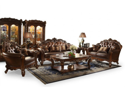 Classico set 3+2+1+1 composto da divani in pelle sofa.