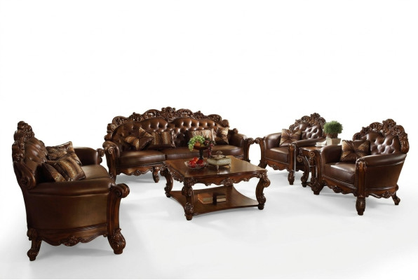 Sofà 3+4 posti, set di divani di design in pelle Chesterfield 2 pezzi.
