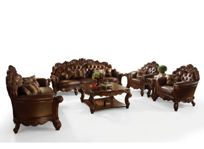 Sofà 3+4 posti, set di divani di design in pelle Chesterfield 2 pezzi.