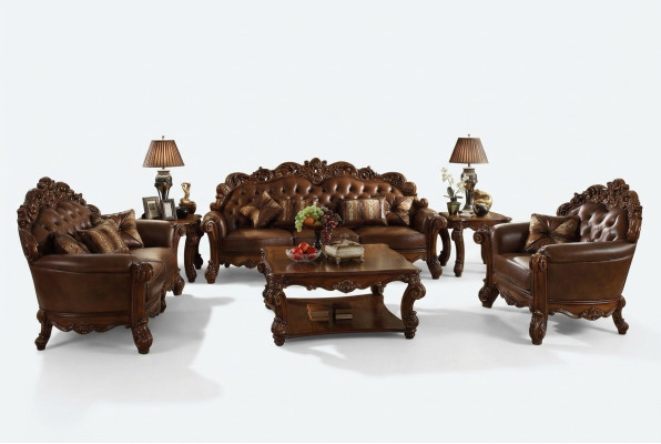 Divano 4 posti Composizione soggiorno Divani Divano in pelle