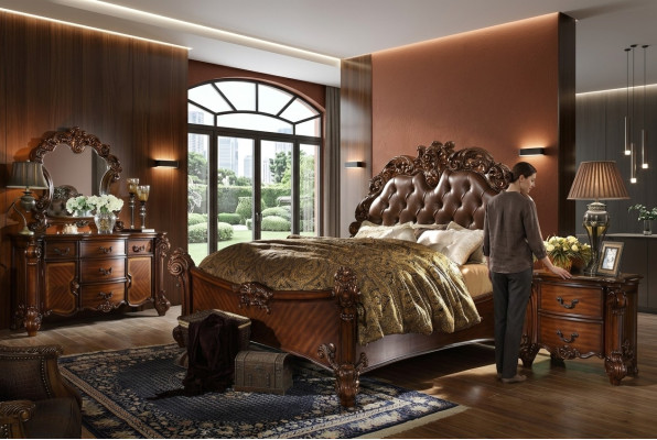 Classiche comodini camera da letto 2 pz. Set Barocco rococò comò + specchio Nuovo