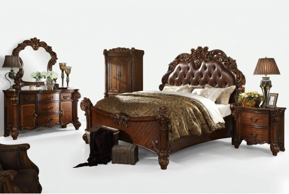 Classiche comodini camera da letto 2 pz. Set Barocco rococò comò + specchio Nuovo