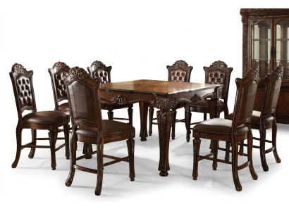 Mobili da sala da pranzo di design Tavolo rettangolare in legno x8 sedie Set da 9 pezzi