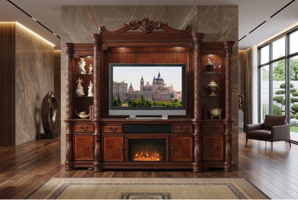 Soggiorno design classico parete TV decorativa parete multimediale parete TV.