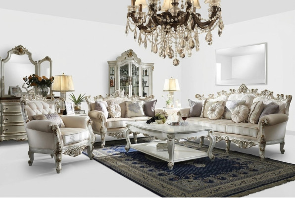 Sofà Chesterfield di lusso con set di divani 3+2+1 posti con tavolino da divano assortito