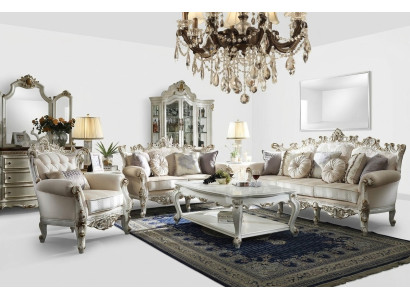 Sofà Chesterfield di lusso con set di divani 3+2+1 posti con tavolino da divano assortito