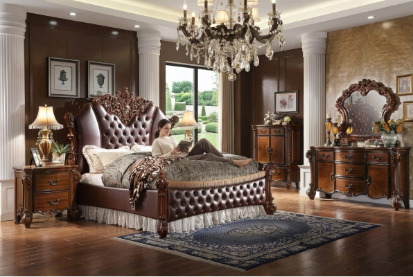 Letto 2x Comodini 3 pezzi. Set Mobili Barocco Rococò Camera da letto 180x200