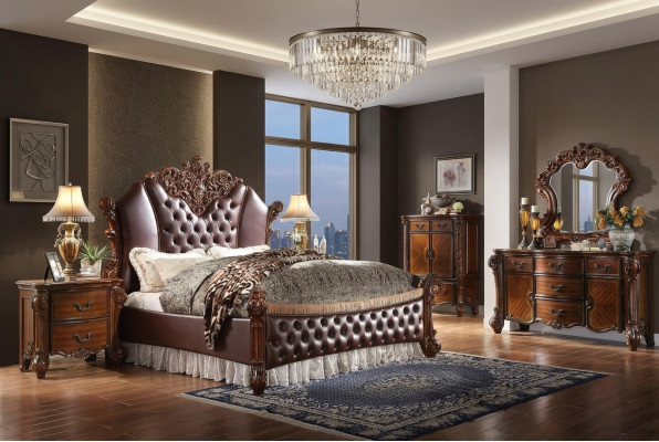 Letto 2x Comodini 3 pezzi. Set Mobili Barocco Rococò Camera da letto 180x200