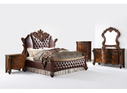 Letto 2x Comodini 3 pezzi. Set Mobili Barocco Rococò Camera da letto 180x200