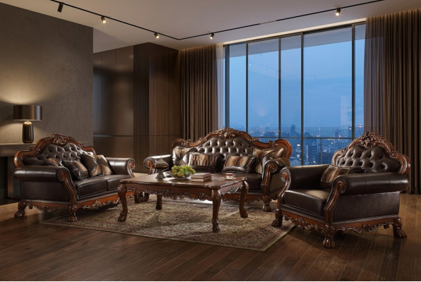 Set di divani Chesterfield di lusso 3+2+1 posti con tavolino da caffè mobili divano nuovo.