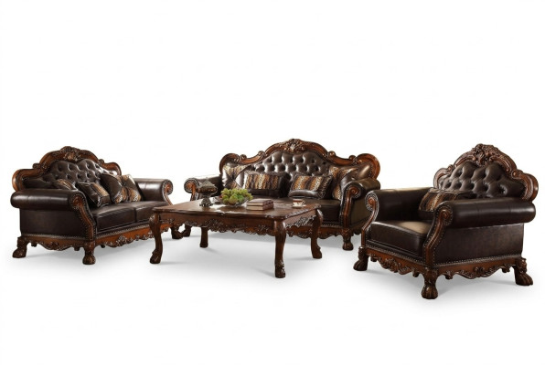 Set di divani Chesterfield di lusso 3+2+1 posti con tavolino da caffè mobili divano nuovo.