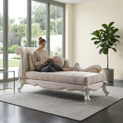 Chaiselongue Chaiselongues Tessuto Divano Letto Decorazione Chaise Club Relax Tessile
