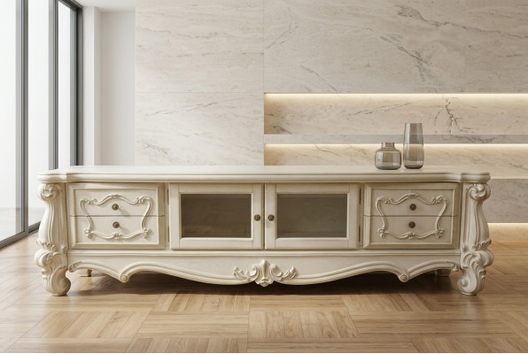 Mobile TV basso armadio TV Tavolo Soggiorno Legno Decorazioni Classico